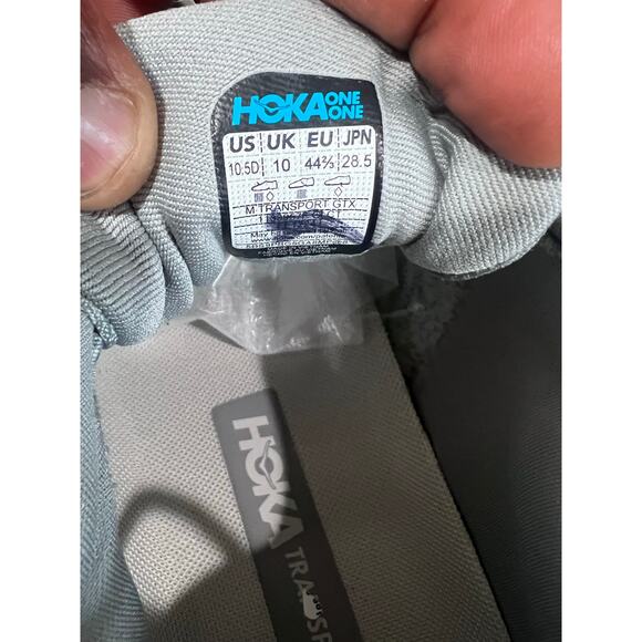 HOKA One One Transport GTX Men’s Size 10.5 Gray Gore-Tex Waterproof Trail Shoes - Picture 5 of 16